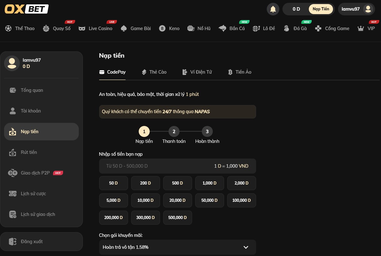 Hướng dẫn giao dịch thanh toán trên trang web Ko66 Games - Ko66